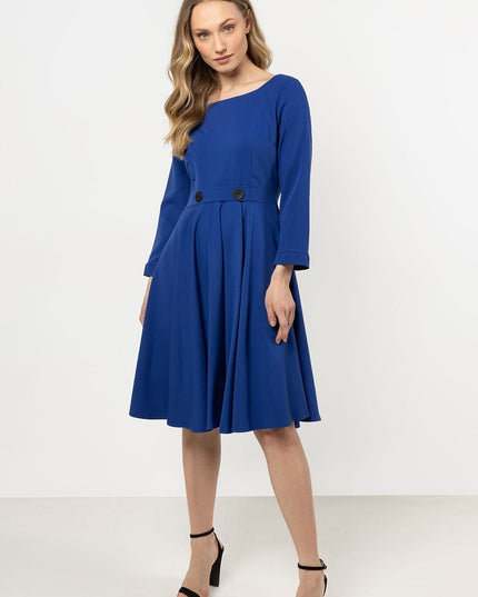 Robe évasée élégante bleu marine