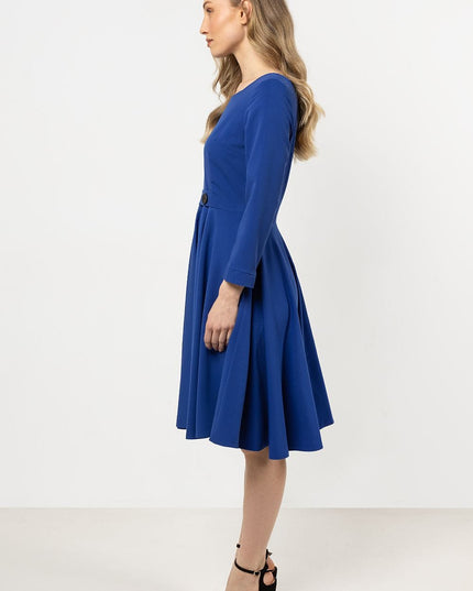 Robe évasée élégante bleu marine