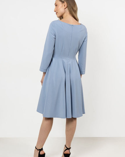 Robe évasée élégante bleu marine