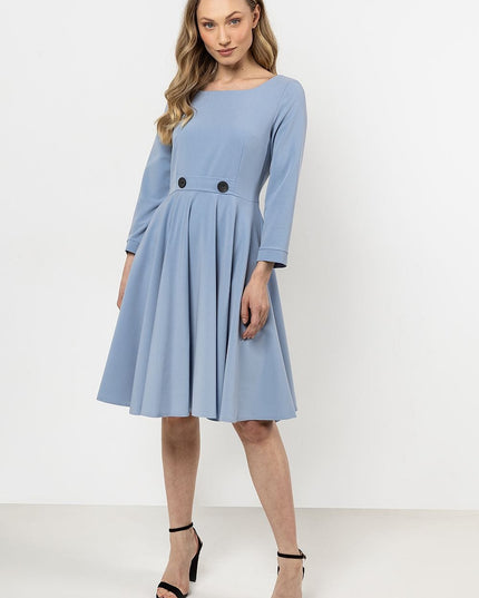 Robe évasée élégante bleu marine