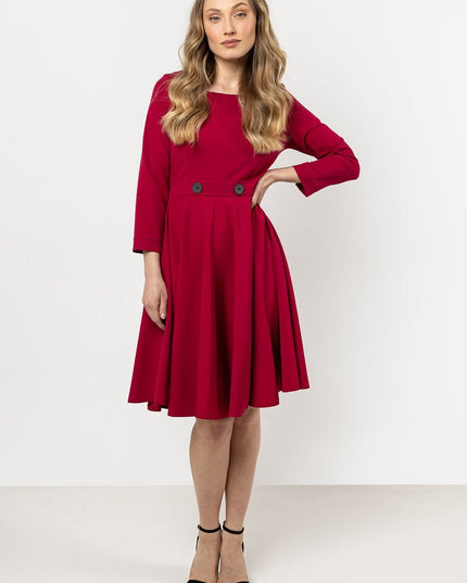 Robe évasée élégante bleu marine