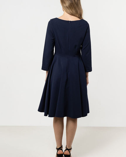 Robe évasée élégante bleu marine