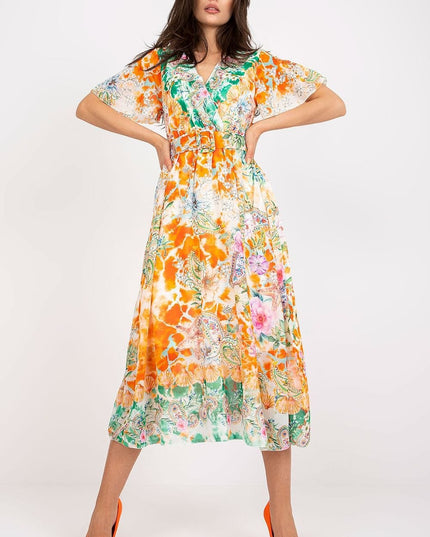 Robe d'été volantée à motifs