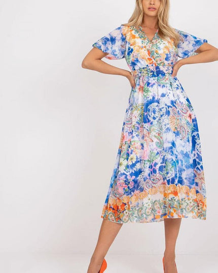 Robe d'été volantée à motifs