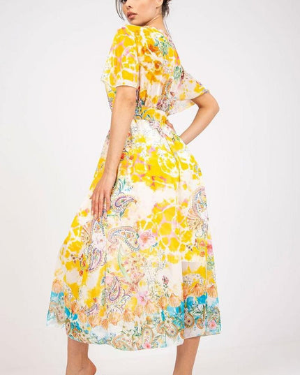 Robe d'été volantée à motifs