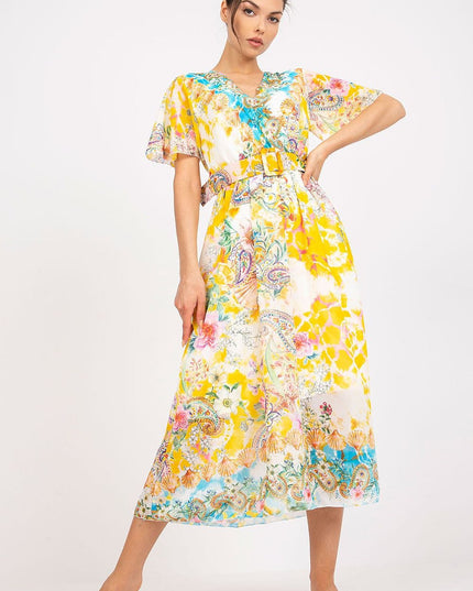 Robe d'été volantée à motifs