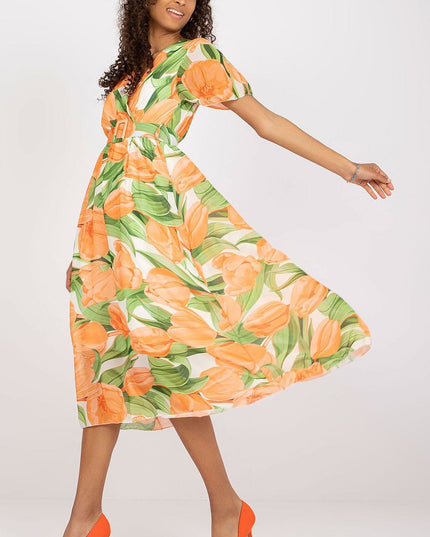 Robe d'été volantée à motifs