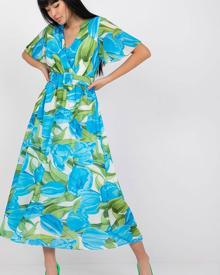 Robe d'été volantée à motifs