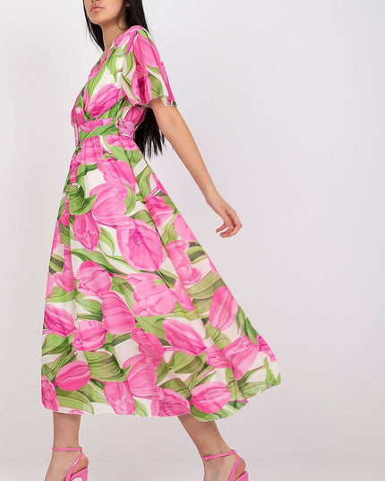 Robe d'été volantée à motifs