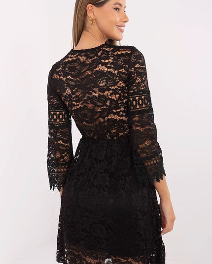 Robe évasée en dentelle ajourée