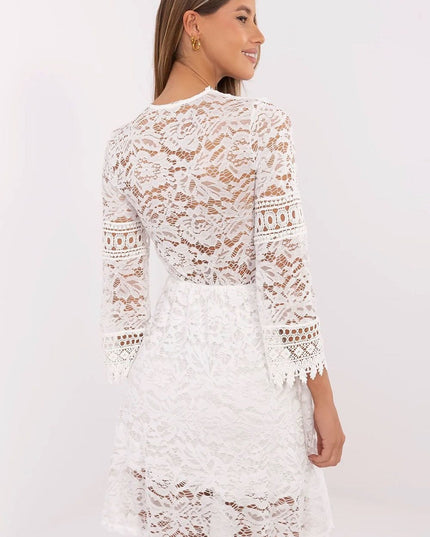 Robe évasée en dentelle ajourée