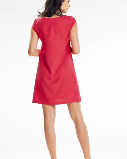 Robe trapèze élégante manches courtes