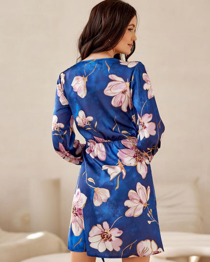 Robe mini croisée à fleurs