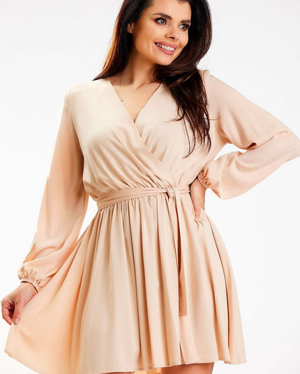 Mini robe rose manches longues