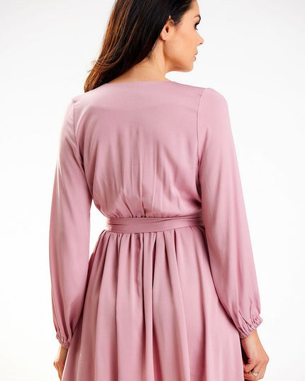 Mini robe rose manches longues