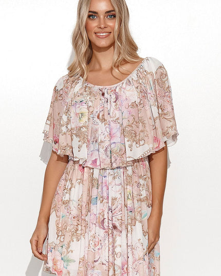 Robe courte romantique drapée