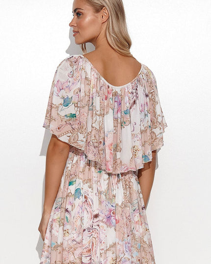 Robe courte romantique drapée