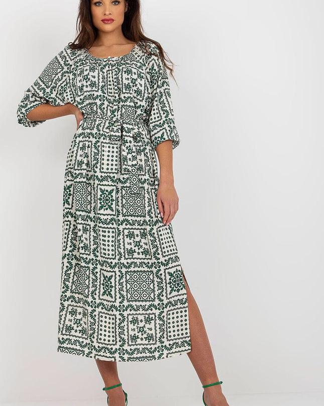 Robe bohème midi imprimée