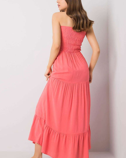 Robe longue sans bretelles fleurie