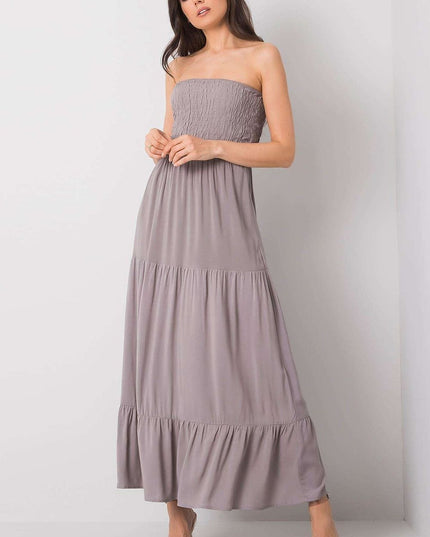 Robe longue sans bretelles fleurie