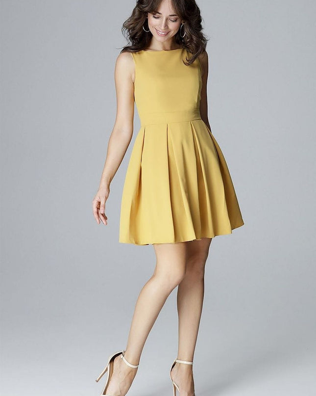 Robe jaune sans manches élégante