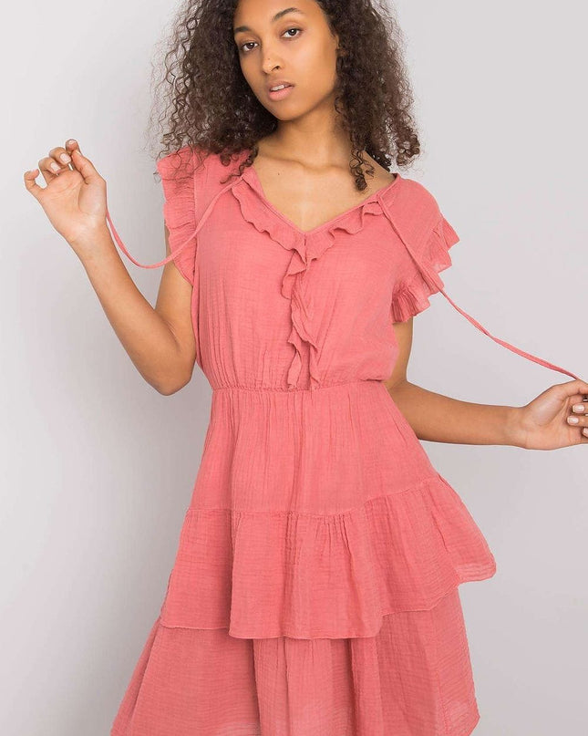 Robe à volants manches courtes