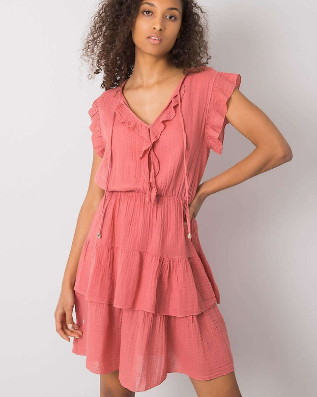 Robe à volants manches courtes