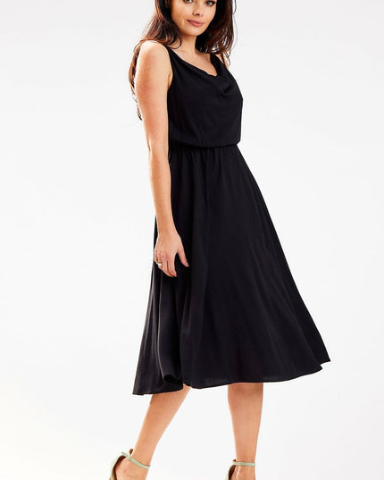 Robe midi fluide plissée