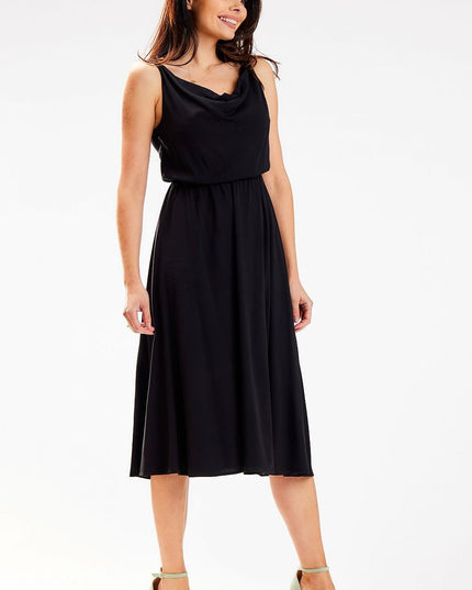 Robe midi fluide plissée