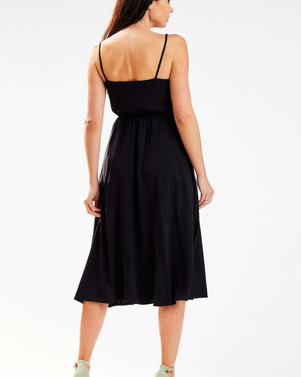 Robe midi fluide plissée