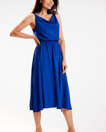 Robe midi fluide plissée