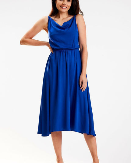 Robe midi fluide plissée