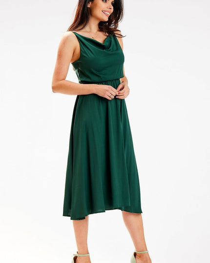 Robe midi fluide plissée