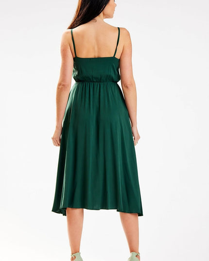 Robe midi fluide plissée