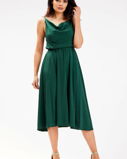 Robe midi fluide plissée