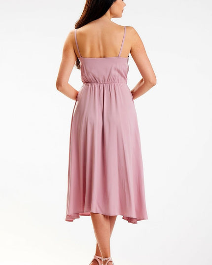 Robe midi fluide plissée