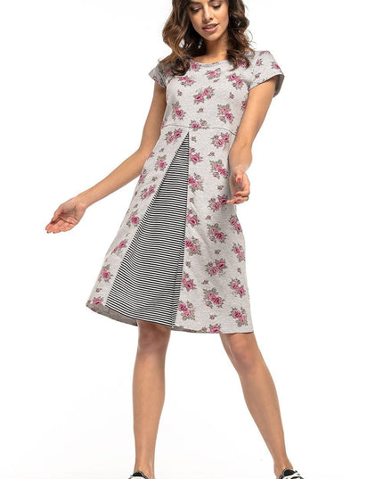 Robe trapèze motifs floraux