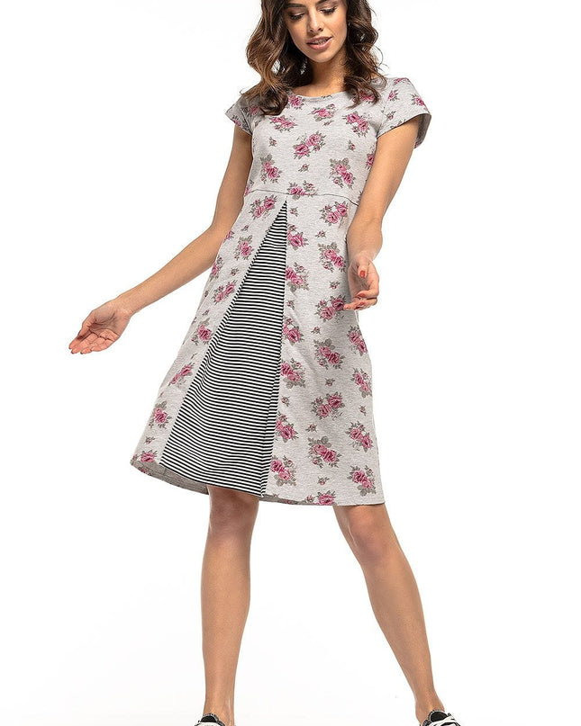 Robe trapèze motifs floraux