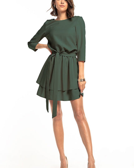 Robe verte à jupe double