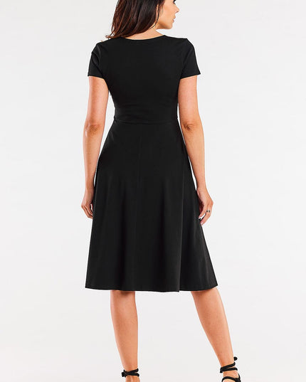 Robe midi encolure enveloppante