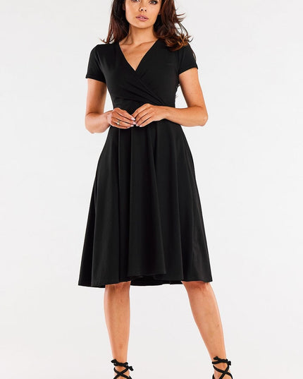 Robe midi encolure enveloppante