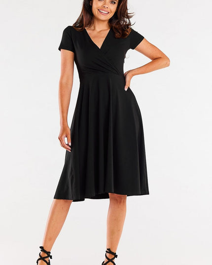 Robe midi encolure enveloppante