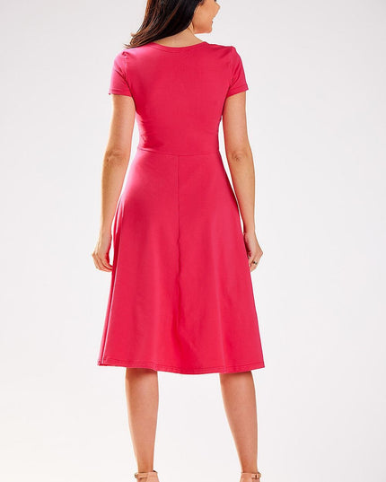 Robe midi encolure enveloppante