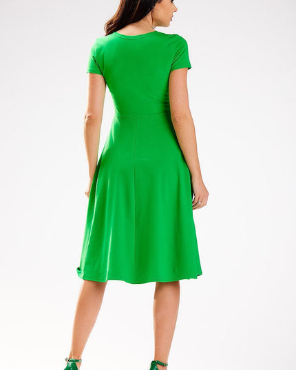 Robe midi encolure enveloppante