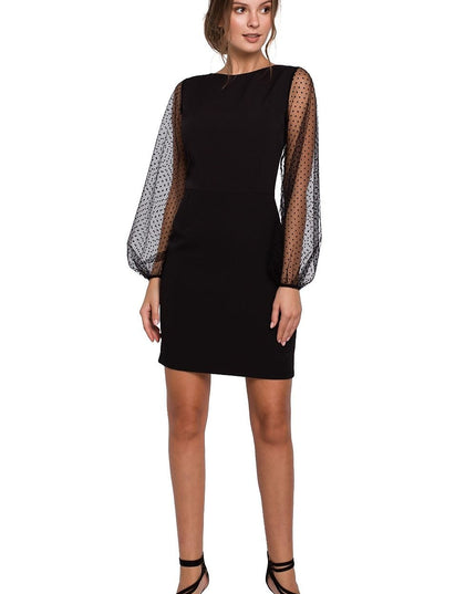Robe courte manches transparentes