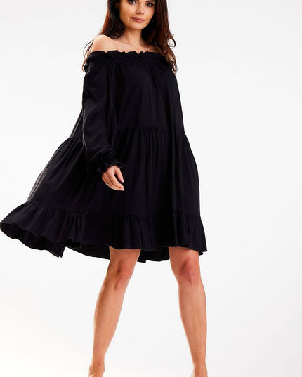 Robe espagnole manches longues volant