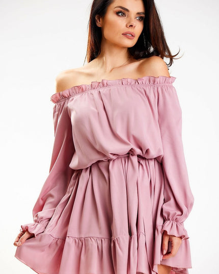 Robe espagnole manches longues volant