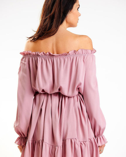 Robe espagnole manches longues volant