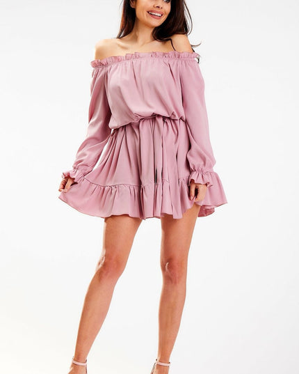 Robe espagnole manches longues volant