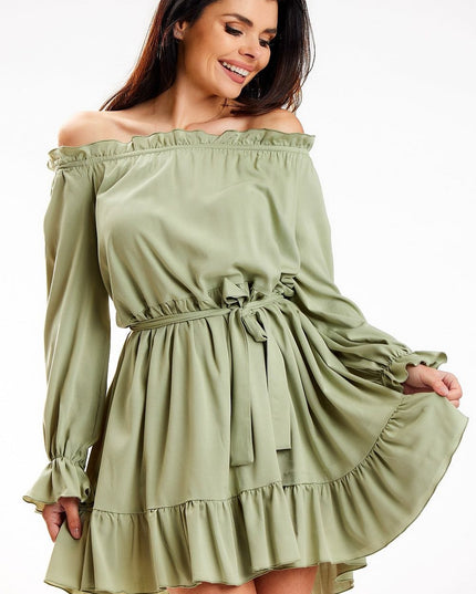 Robe espagnole manches longues volant